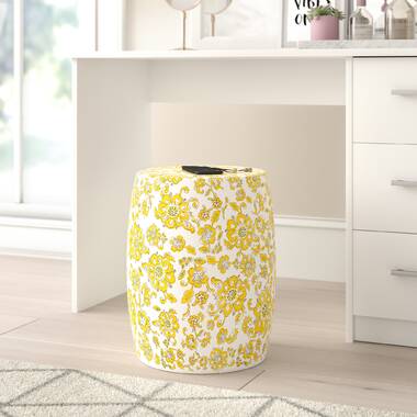 Yellow ceramic on sale garden stool